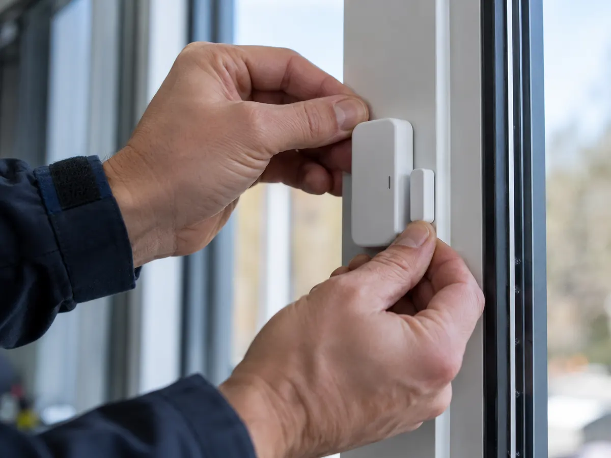 Instalación de un contacto magnético en una ventana